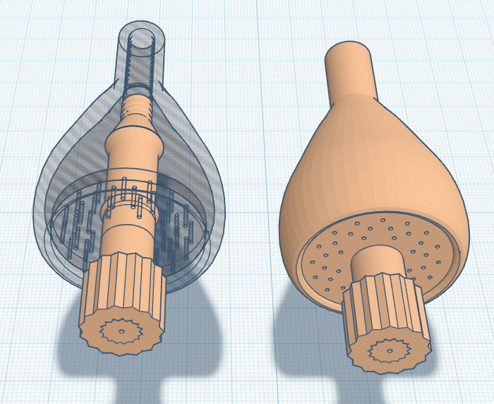 Shower nozzle with twist and close mechanism.
